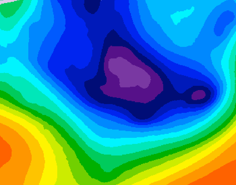 GDPS 500 millibar geopotential height 120 hour forecast chart for Canada based on 2025/11/30 1200Z data