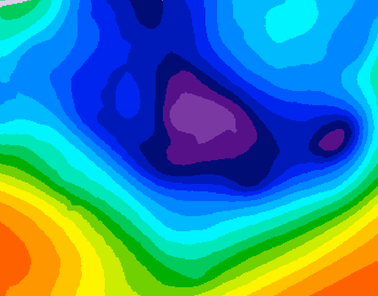 GDPS 500 millibar geopotential height 126 hour forecast chart for Canada based on 2025/11/30 1200Z data