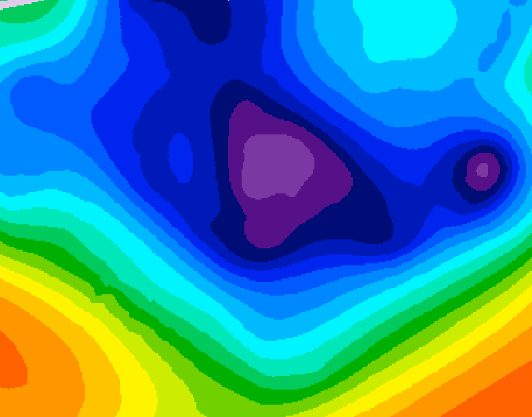 GDPS 500 millibar geopotential height 132 hour forecast chart for Canada based on 2025/11/30 1200Z data