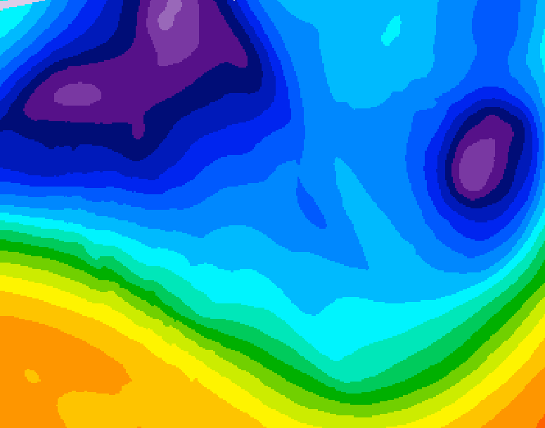 GDPS 500 millibar geopotential height 216 hour forecast chart for Canada based on 2025/11/30 1200Z data