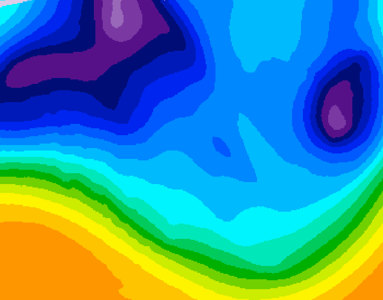 GDPS 500 millibar geopotential height 222 hour forecast chart for Canada based on 2025/11/30 1200Z data