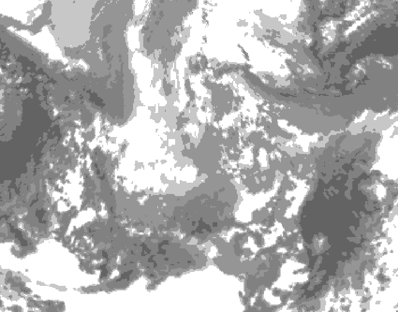 GDPS total cloud 072 hour forecast chart for Canada based on 2025/11/30 0000Z data