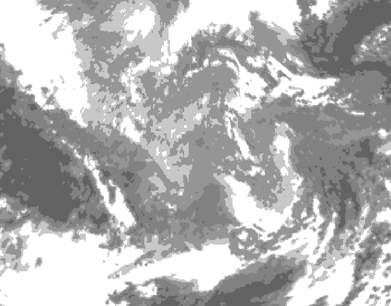 GDPS total cloud 120 hour forecast chart for Canada based on 2025/11/30 0000Z data