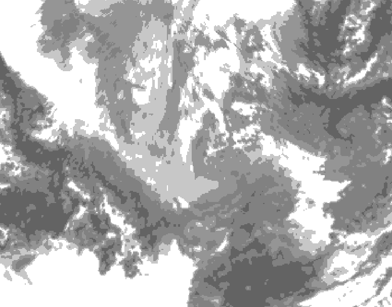 GDPS total cloud 144 hour forecast chart for Canada based on 2025/11/30 0000Z data