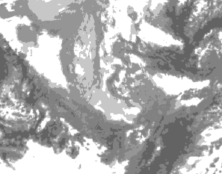 GDPS total cloud 156 hour forecast chart for Canada based on 2025/11/30 0000Z data