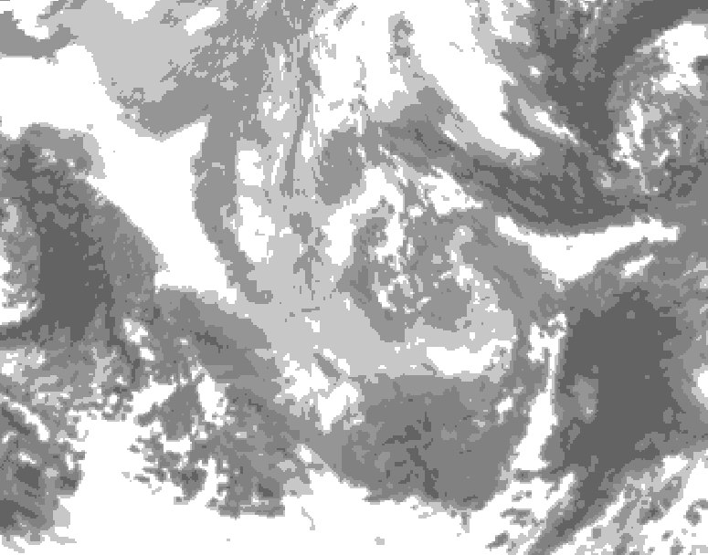 GDPS total cloud 168 hour forecast chart for Canada based on 2025/11/30 0000Z data