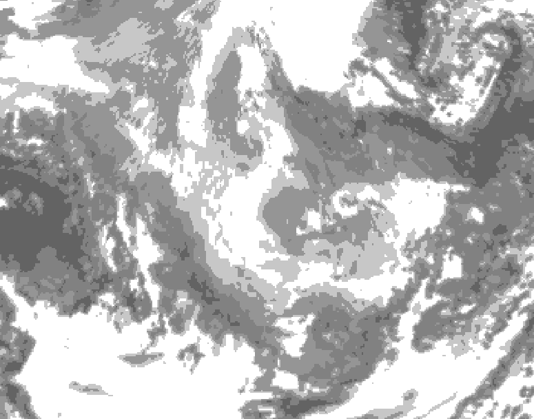 GDPS total cloud 192 hour forecast chart for Canada based on 2025/11/30 0000Z data