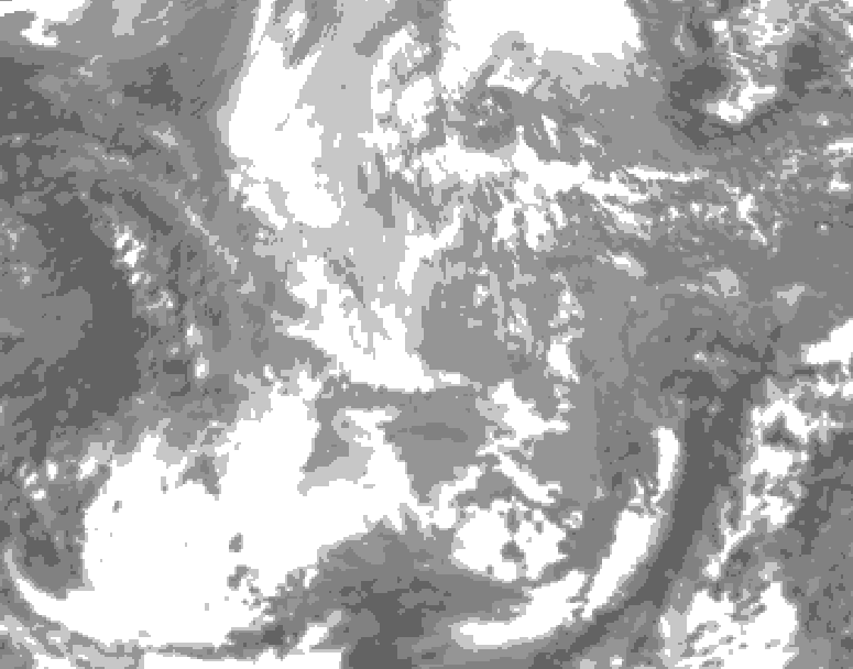 GDPS total cloud 018 hour forecast chart for Canada based on 2025/11/30 1200Z data