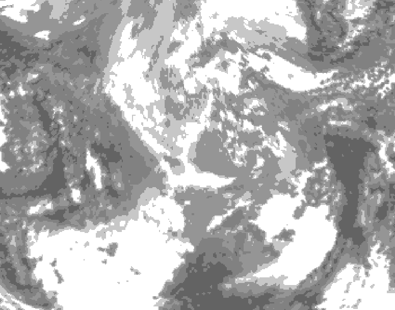 GDPS total cloud 030 hour forecast chart for Canada based on 2025/11/30 1200Z data