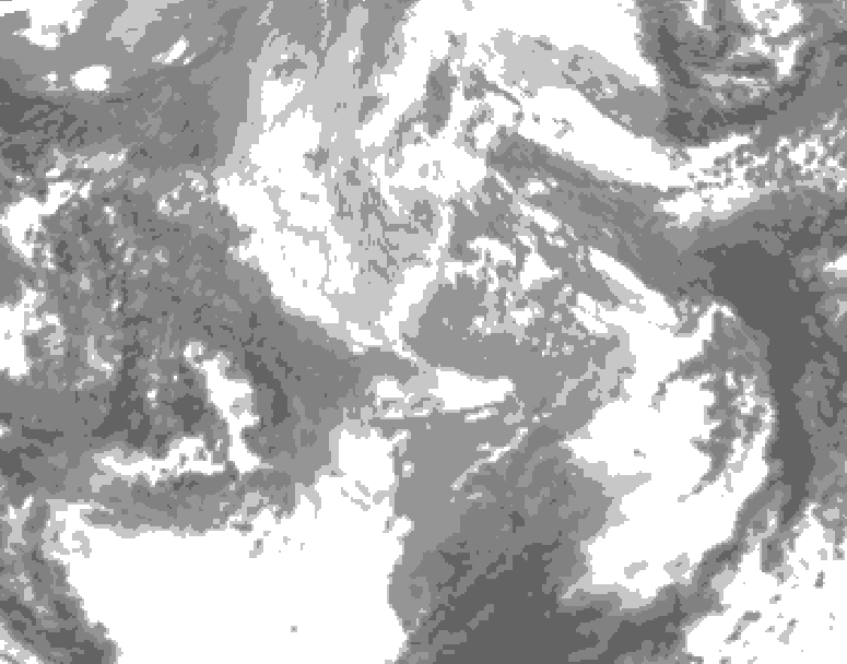 GDPS total cloud 036 hour forecast chart for Canada based on 2025/11/30 1200Z data