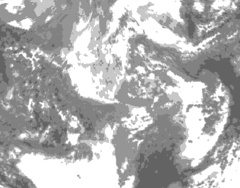 GDPS total cloud 042 hour forecast chart for Canada based on 2025/11/30 1200Z data