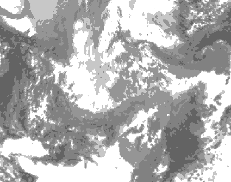 GDPS total cloud 054 hour forecast chart for Canada based on 2025/11/30 1200Z data