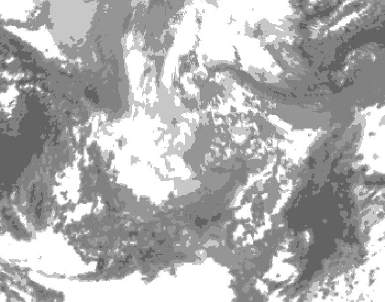GDPS total cloud 060 hour forecast chart for Canada based on 2025/11/30 1200Z data