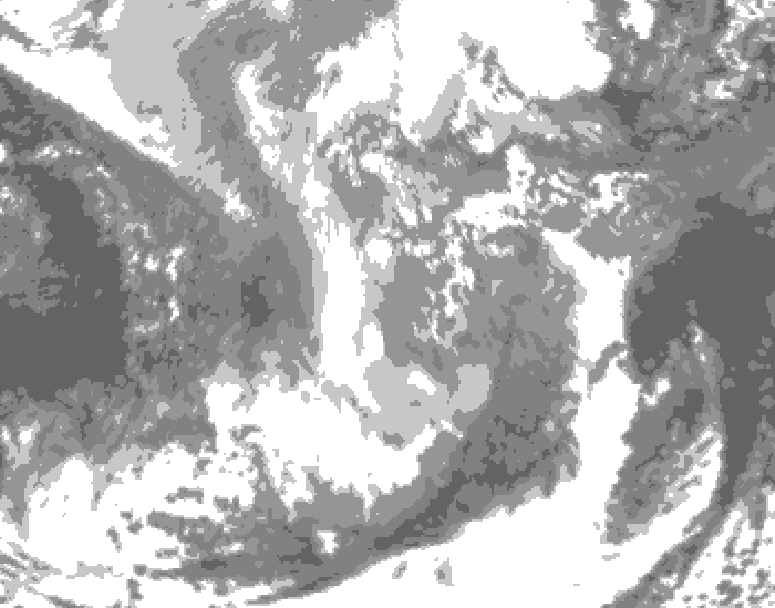 GDPS total cloud 078 hour forecast chart for Canada based on 2025/11/30 1200Z data