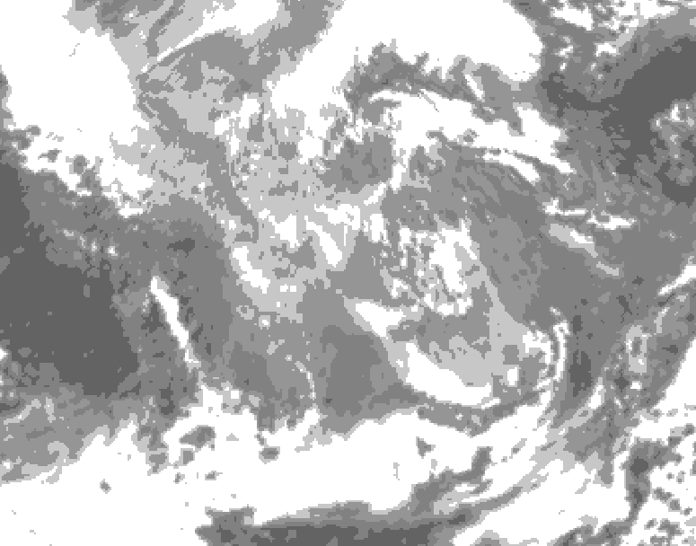 GDPS total cloud 102 hour forecast chart for Canada based on 2025/11/30 1200Z data