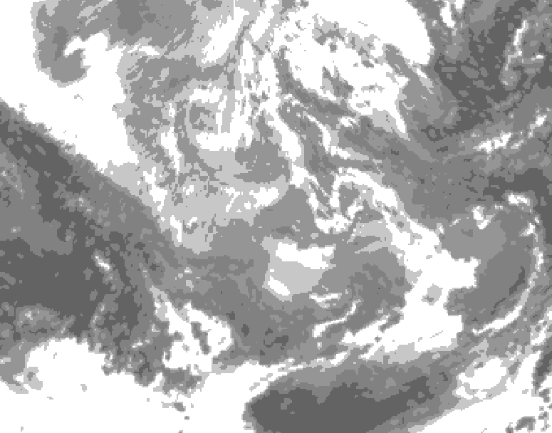 GDPS total cloud 120 hour forecast chart for Canada based on 2025/11/30 1200Z data