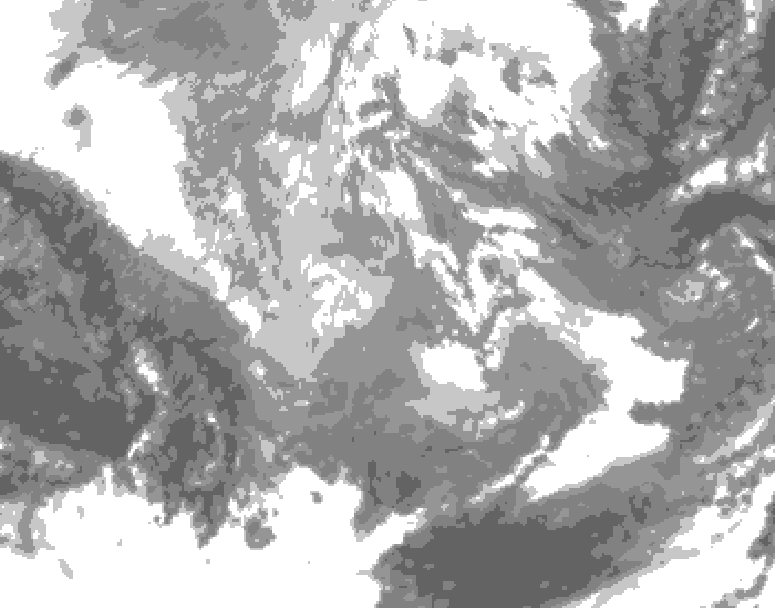 GDPS total cloud 126 hour forecast chart for Canada based on 2025/11/30 1200Z data