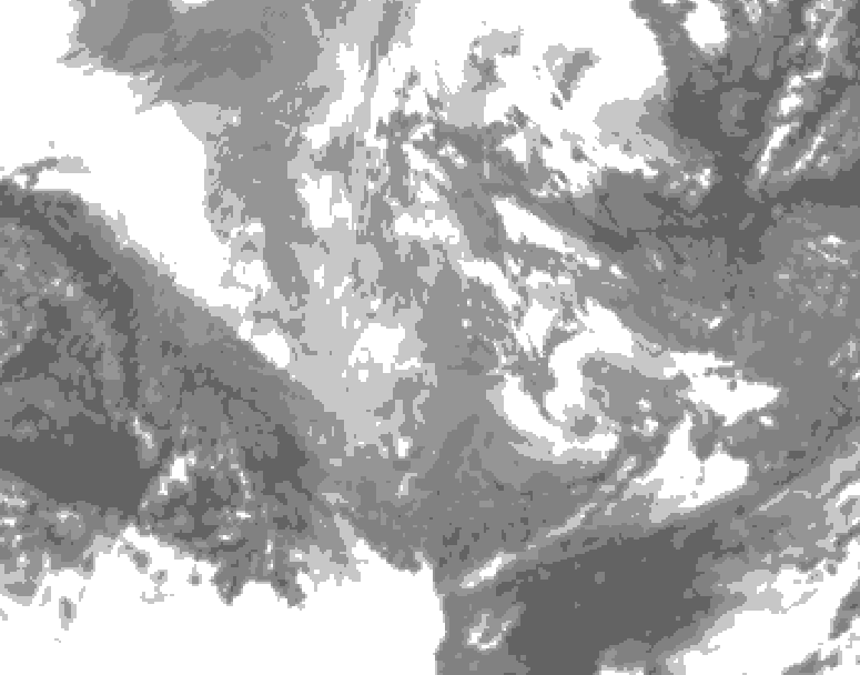 GDPS total cloud 132 hour forecast chart for Canada based on 2025/11/30 1200Z data