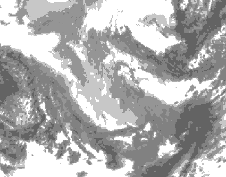 GDPS total cloud 150 hour forecast chart for Canada based on 2025/11/30 1200Z data