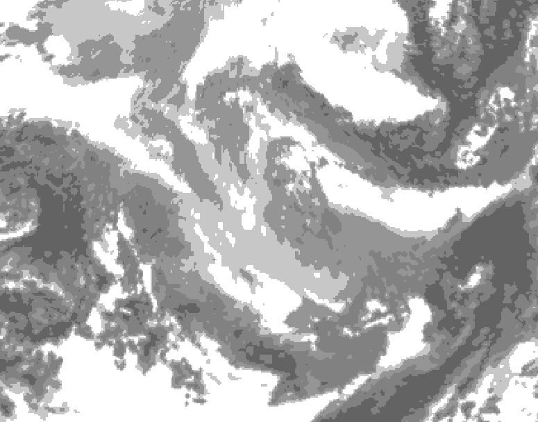 GDPS total cloud 156 hour forecast chart for Canada based on 2025/11/30 1200Z data