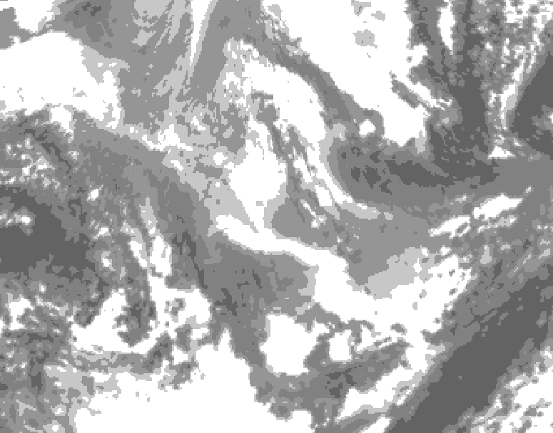 GDPS total cloud 180 hour forecast chart for Canada based on 2025/11/30 1200Z data