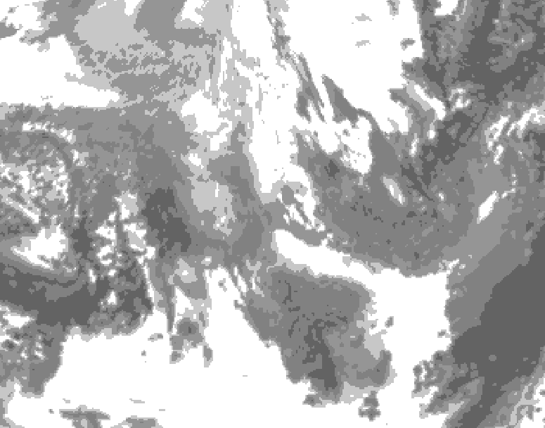 GDPS total cloud 204 hour forecast chart for Canada based on 2025/11/30 1200Z data