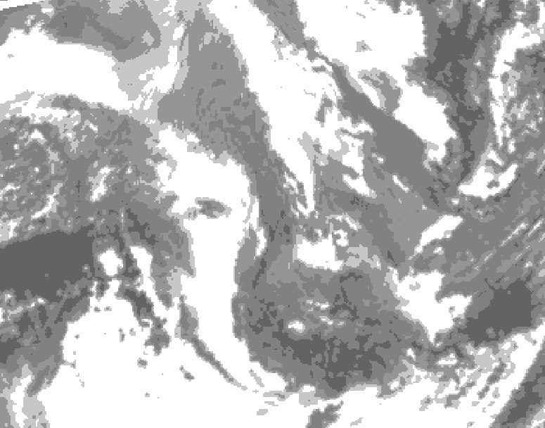 GDPS total cloud 240 hour forecast chart for Canada based on 2025/11/30 1200Z data