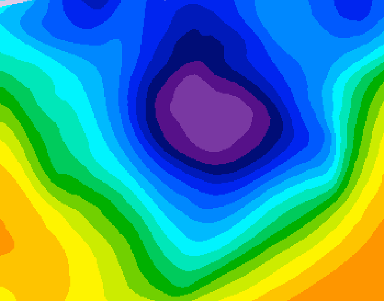 GDPS 500 millibar geopotential height 024 hour forecast chart for Canada based on 2025/12/01 0000Z data