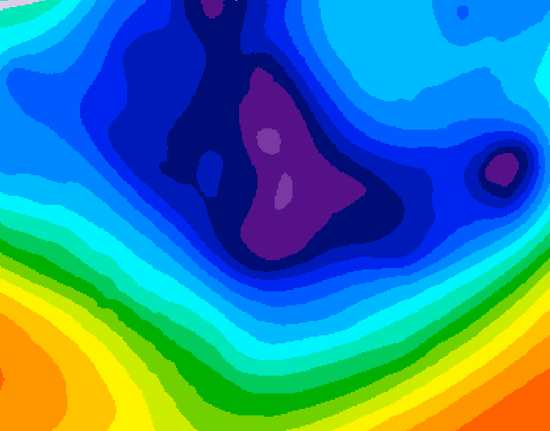 GDPS 500 millibar geopotential height 120 hour forecast chart for Canada based on 2025/12/01 0000Z data