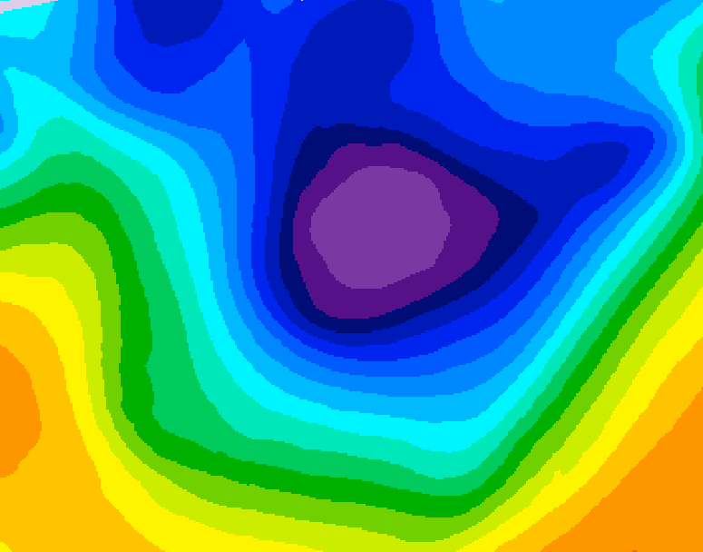GDPS 500 millibar geopotential height 030 hour forecast chart for Canada based on 2025/12/01 1200Z data