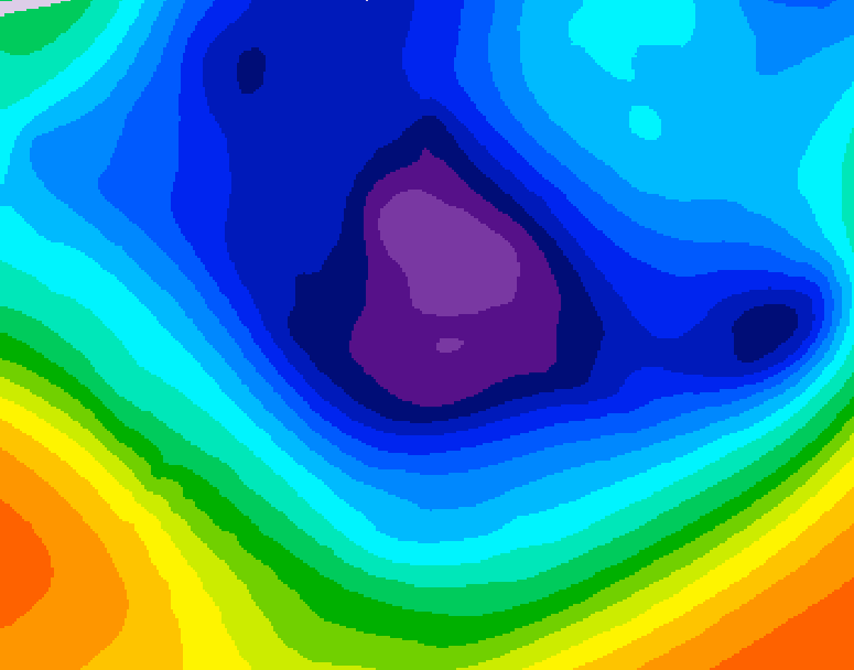 GDPS 500 millibar geopotential height 102 hour forecast chart for Canada based on 2025/12/01 1200Z data