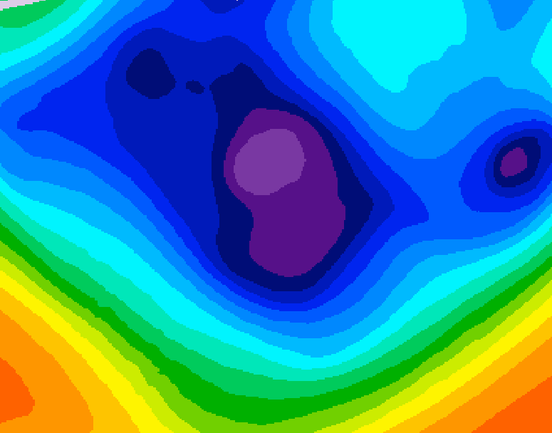 GDPS 500 millibar geopotential height 114 hour forecast chart for Canada based on 2025/12/01 1200Z data