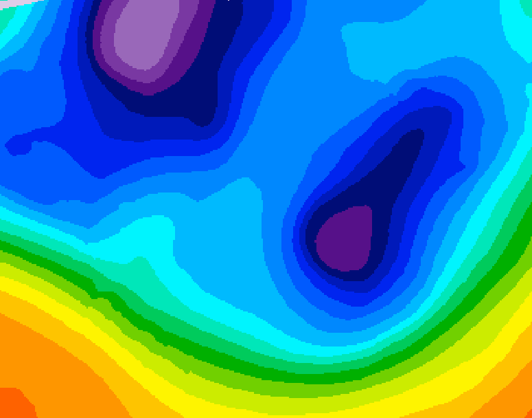 GDPS 500 millibar geopotential height 222 hour forecast chart for Canada based on 2025/12/01 1200Z data