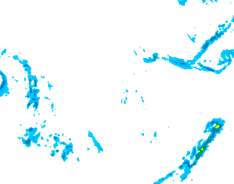 GDPS precipitation 132 hour forecast chart for Canada based on 2025/12/01 0000Z data