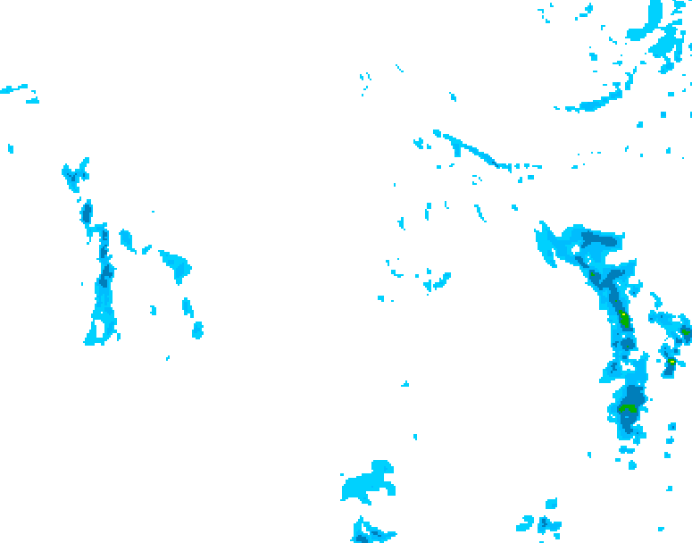 GDPS precipitation 006 hour forecast chart for Canada based on 2025/12/01 1200Z data