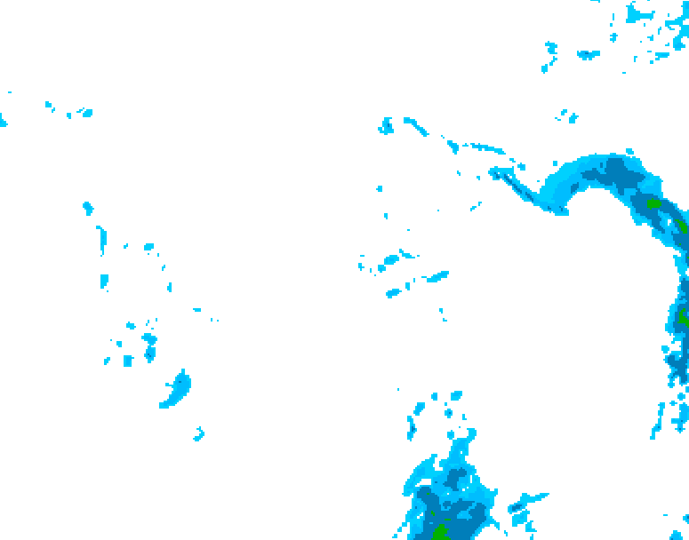 GDPS precipitation 018 hour forecast chart for Canada based on 2025/12/01 1200Z data