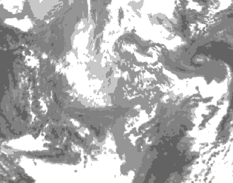 GDPS total cloud 036 hour forecast chart for Canada based on 2025/12/01 0000Z data