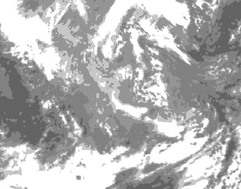 GDPS total cloud 096 hour forecast chart for Canada based on 2025/12/01 0000Z data