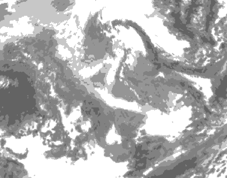 GDPS total cloud 168 hour forecast chart for Canada based on 2025/12/01 0000Z data