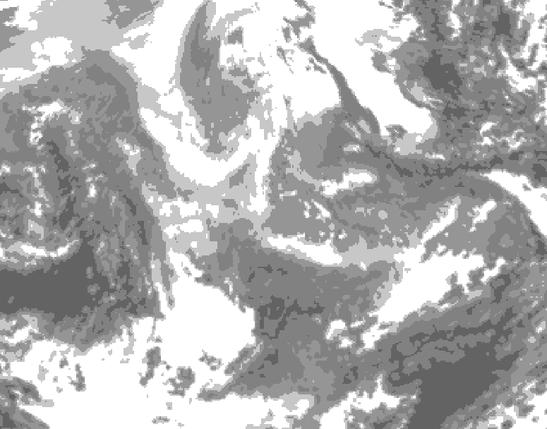 GDPS total cloud 180 hour forecast chart for Canada based on 2025/12/01 0000Z data