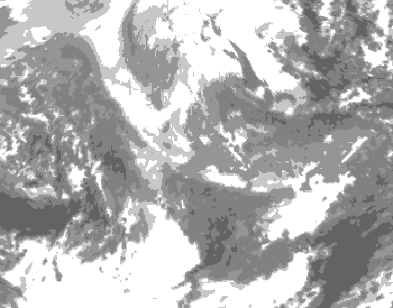 GDPS total cloud 186 hour forecast chart for Canada based on 2025/12/01 0000Z data