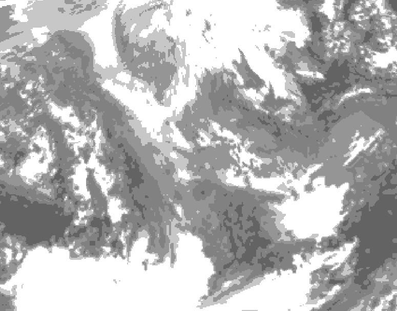 GDPS total cloud 192 hour forecast chart for Canada based on 2025/12/01 0000Z data