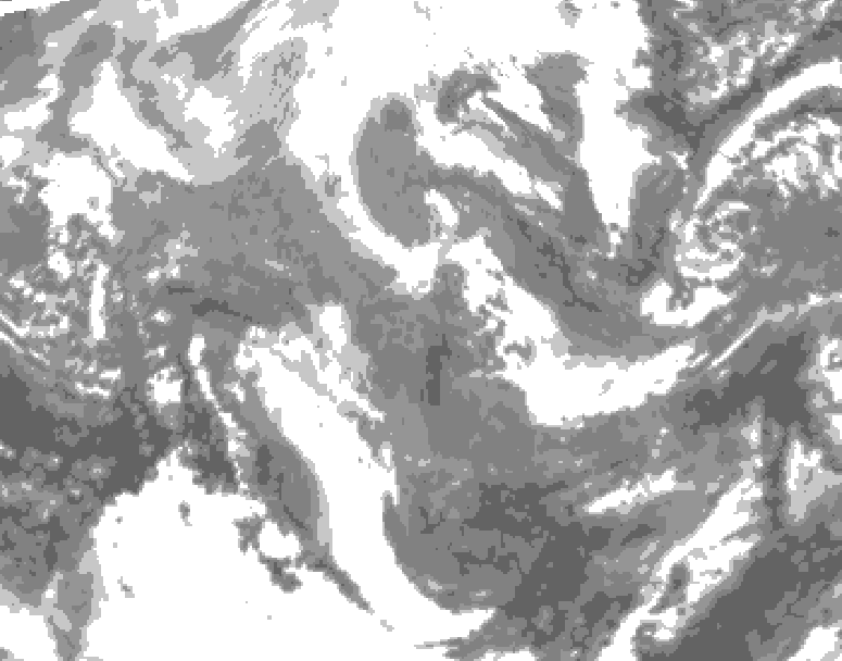 GDPS total cloud 228 hour forecast chart for Canada based on 2025/12/01 0000Z data