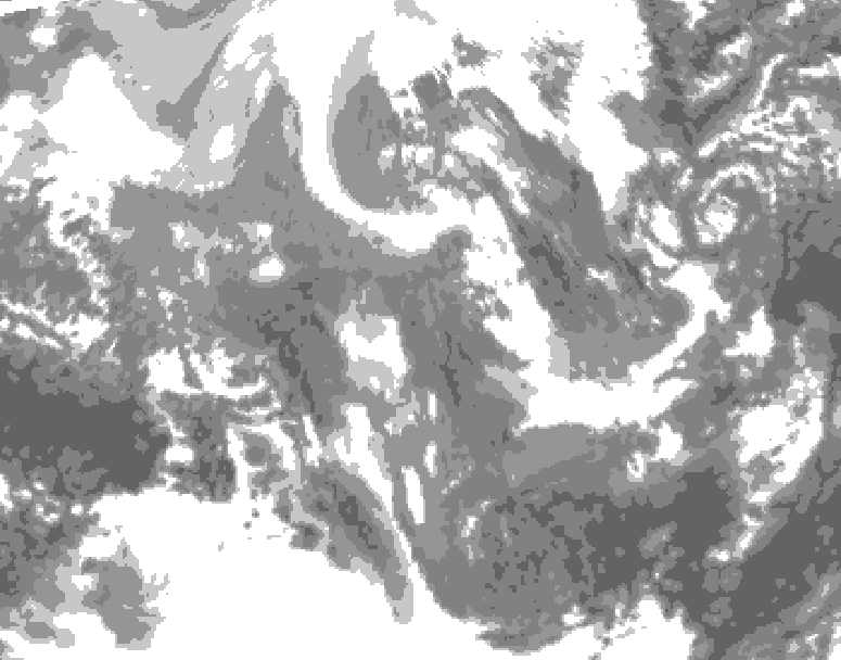 GDPS total cloud 240 hour forecast chart for Canada based on 2025/12/01 0000Z data