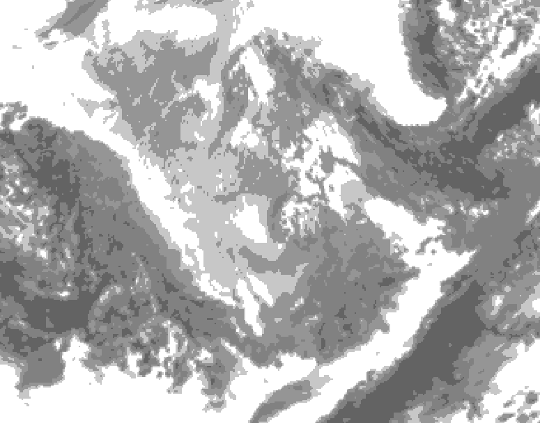 GDPS total cloud 114 hour forecast chart for Canada based on 2025/12/01 1200Z data