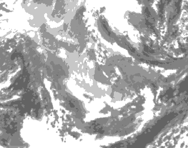 GDPS total cloud 138 hour forecast chart for Canada based on 2025/12/01 1200Z data