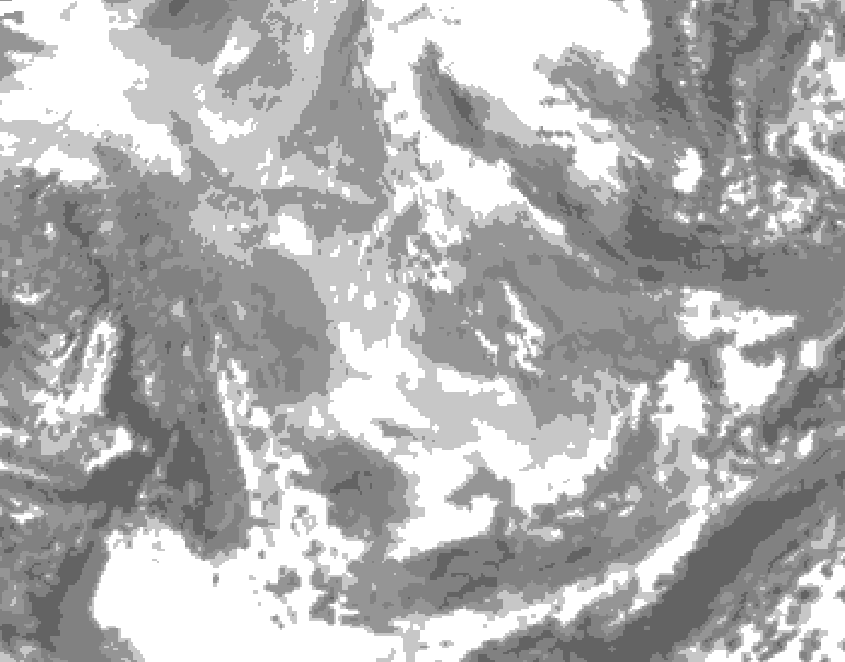 GDPS total cloud 144 hour forecast chart for Canada based on 2025/12/01 1200Z data