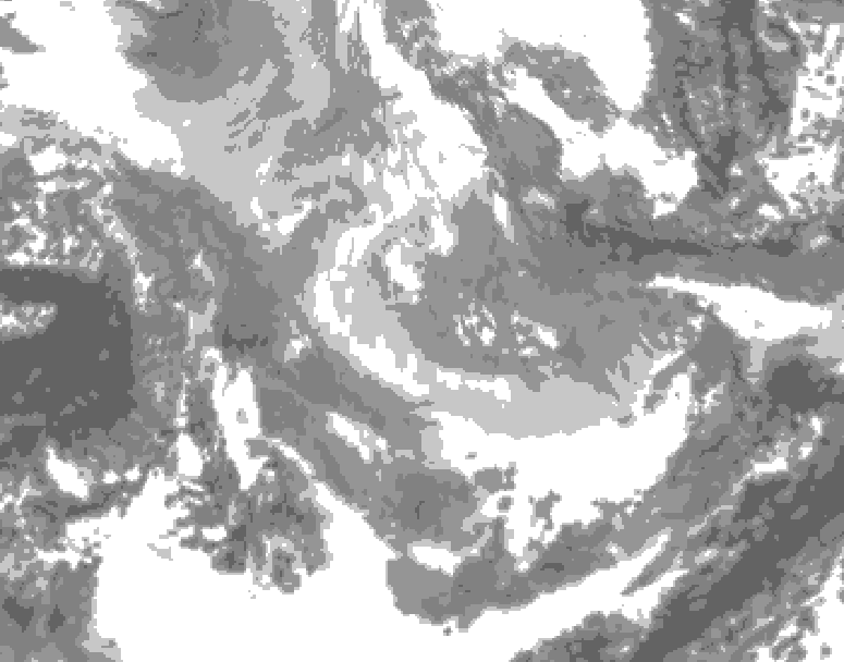 GDPS total cloud 156 hour forecast chart for Canada based on 2025/12/01 1200Z data
