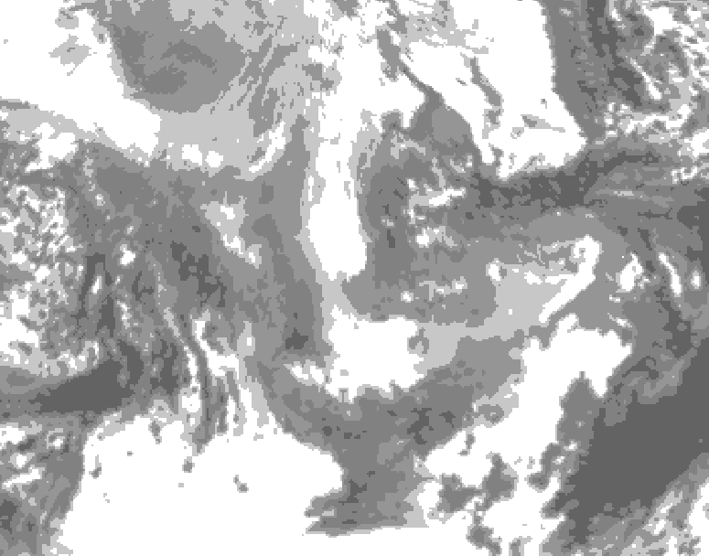 GDPS total cloud 174 hour forecast chart for Canada based on 2025/12/01 1200Z data