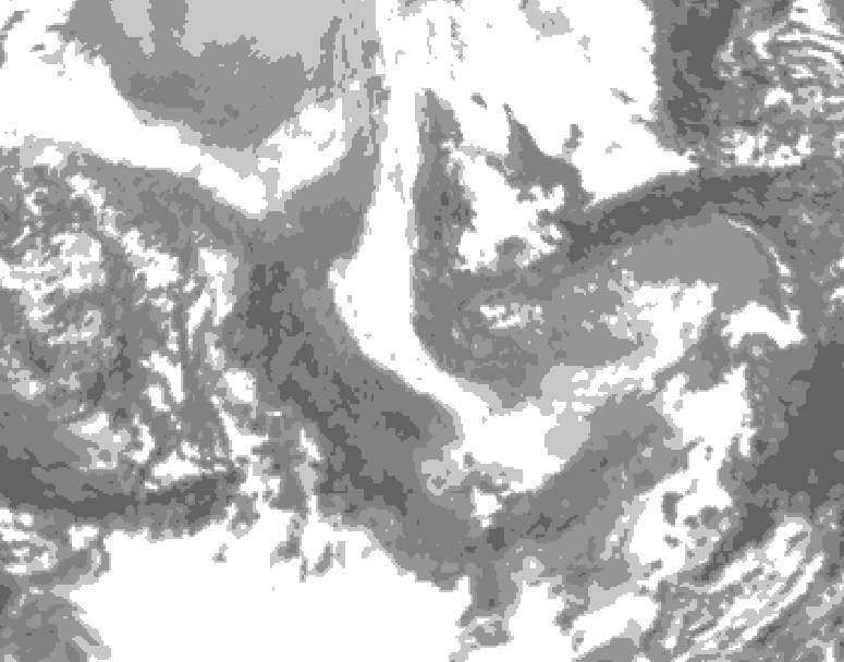 GDPS total cloud 186 hour forecast chart for Canada based on 2025/12/01 1200Z data